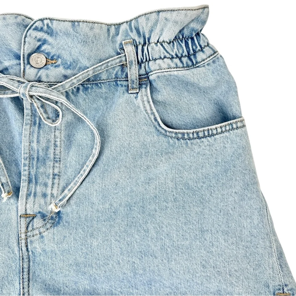 NWT 7 For All Mankind Paperbag Easy Ruby Short - Light Wash Soft Denim Shorts